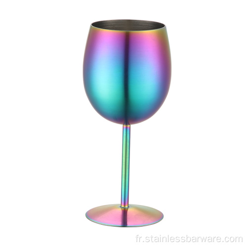 Gobelet à vin plaqué PVD couleur arc-en-ciel 12 oz